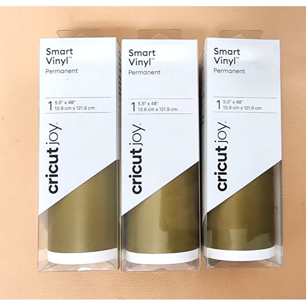 3 Lot Of Cricut Joy Smart Vinyl Permanent 5.5" X 48" Glossy Gold.  2Z‎